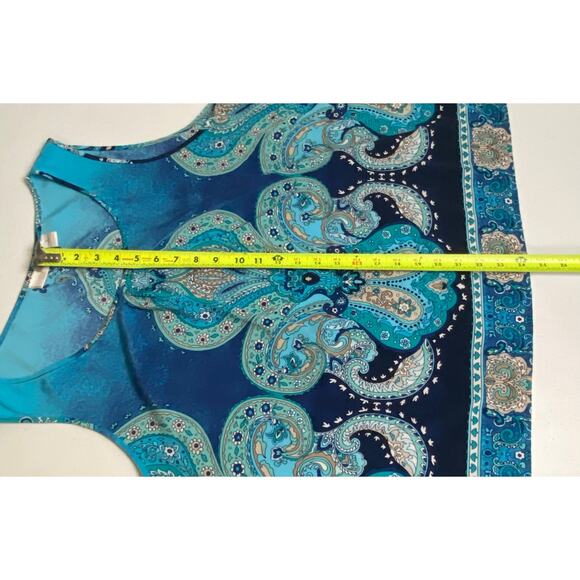 Chico’s Women's Blue Sleeveless Boho Career Blouse Top Size Extra Large - Picture 6 of 6